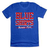 Blue Shirts Bloody Fists New York Hockey blue tee